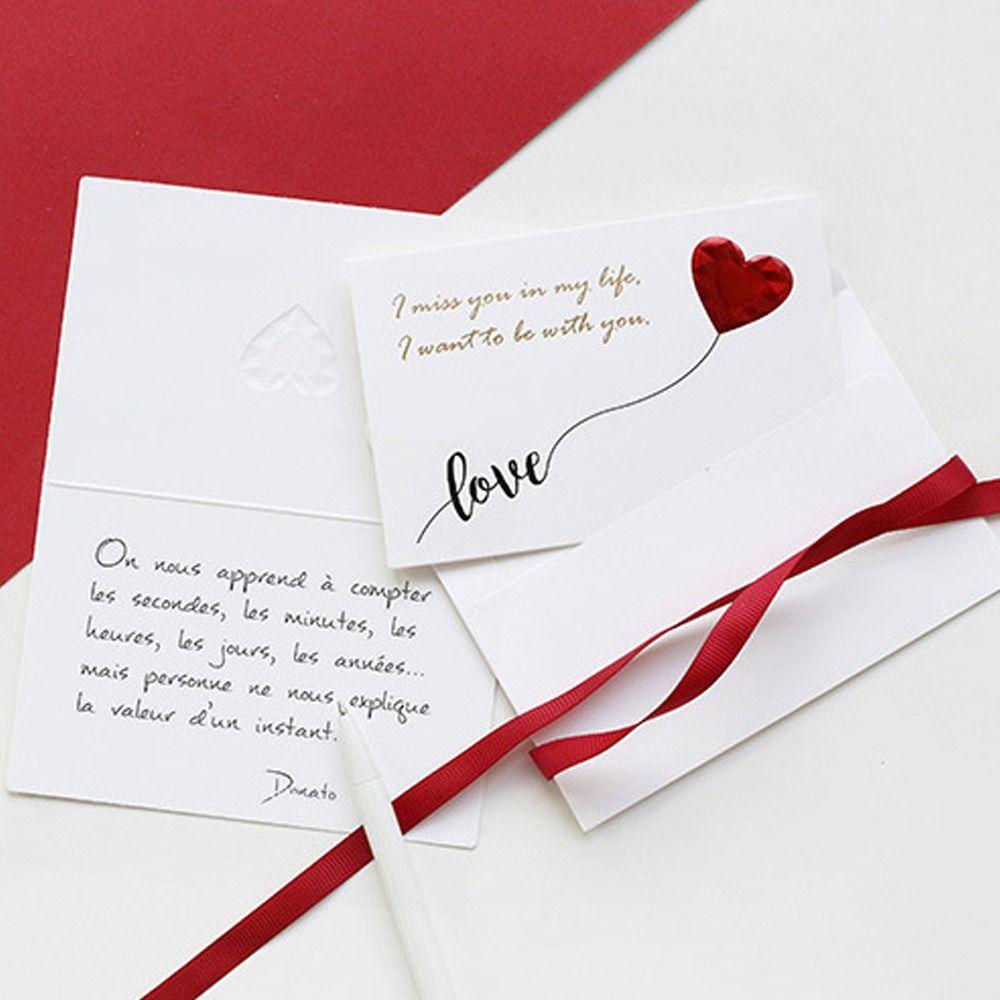 Handmade Love Greeting Cards Blessings Wedding Invitation Heartbeat Postcard  Anniversary