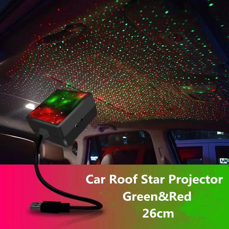 USB car led Decorative Atmosphere Lamp Roof Star Night Light Projector Adjustable Car Styling Automotive Interior Light red blue