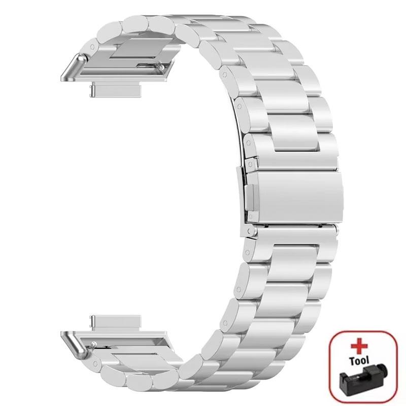 Классический ремешок из нержавеющей стали для часов Huawei Watch Fit 3 Strap 2024 новейший браслет для умных часов Correa для Huawei Fit3 металлический браслет Huawei Fit 3 серебряный