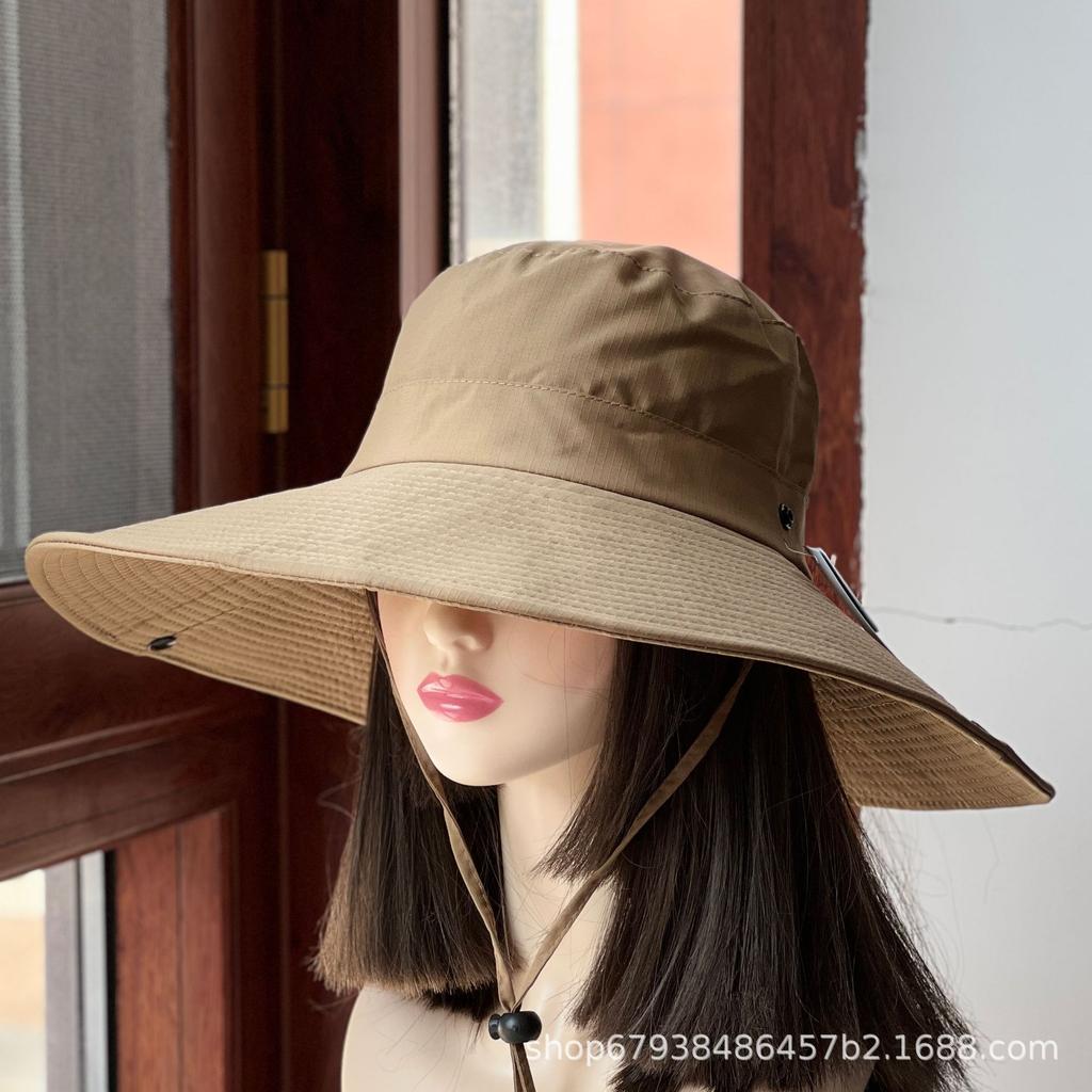 Large-brimmed Bucket Hat Women's Summer Sun Protection Sun Hat Outdoor Mountaineering Hat Travel Beach Quick-drying Basin Hat