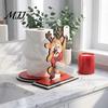 Festive Wood Paper Towel Stand Christmas Holder, Funny Snowman Elf Santa Claus Tissue Holiday Kitchen Countertop Decor Dispenser, Decorative