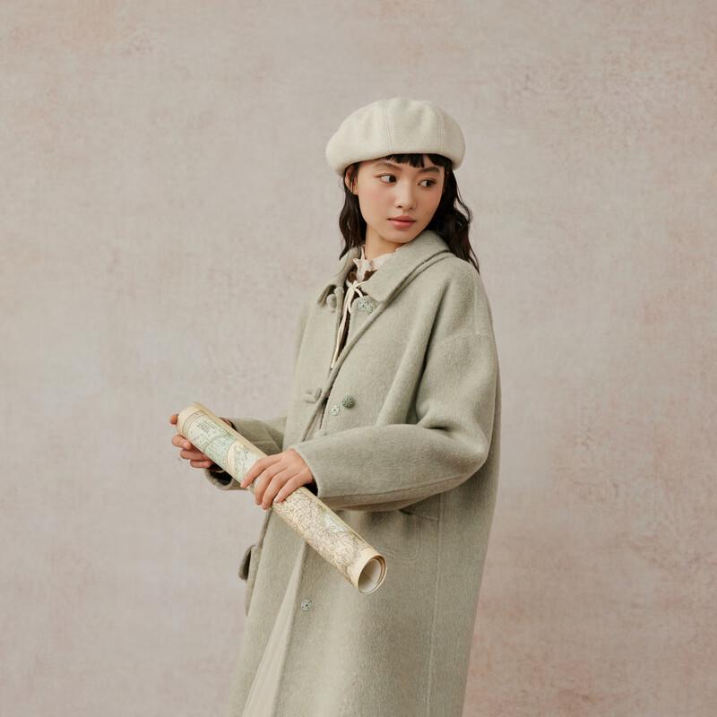 ZIHAN Women's Wool Double-Faced Long Coat