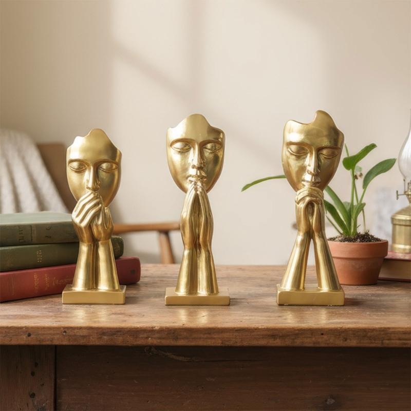 Zestaw 3 wielofunkcyjnych rzeźb abstrakcyjnych Figurki modlitewne z żywicy Ozdoby do stylizacji wnętrz Dekoracje na biurko i półkę