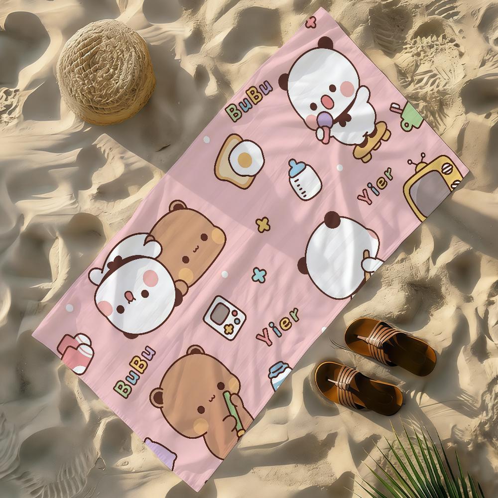 Cartoon BuBU Dudu Kawaii Towel Soft Lightweight Anti-Sand Large Beach Towel Quick-Drying Bath Sports Family