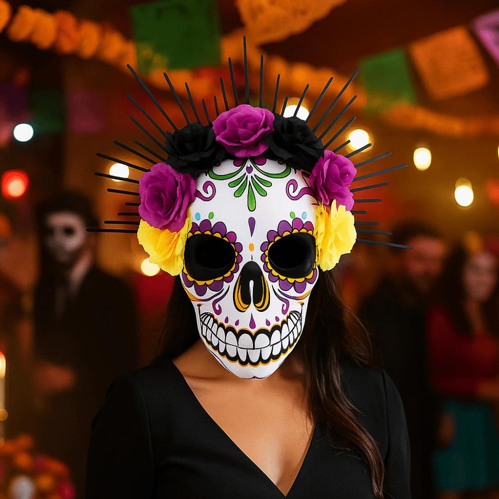 Halloween Mexican Day of The Dead Mask EVA Skull Mask Halloween Party Mask  Modeling Costume Props