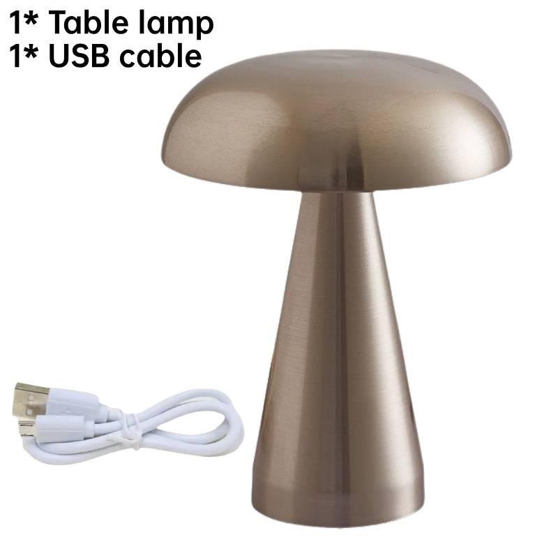 

Светодиодная беспроводная настольная лампа Гриб Ночники Домашний бар Декор для стола Перезаряжаемая серебряный