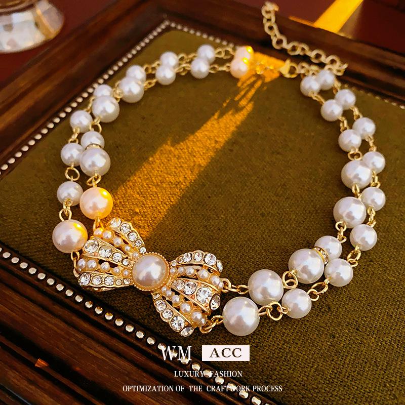 Naszyjnik z kwiatem z cyrkonii w stylu retro - Łańcuszek na obojczyk w stylu light luxury