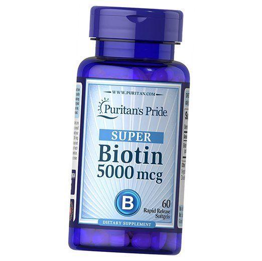 Biotin, Super Biotin 5000, Puritan's Pride 60gelcaps (36367065)