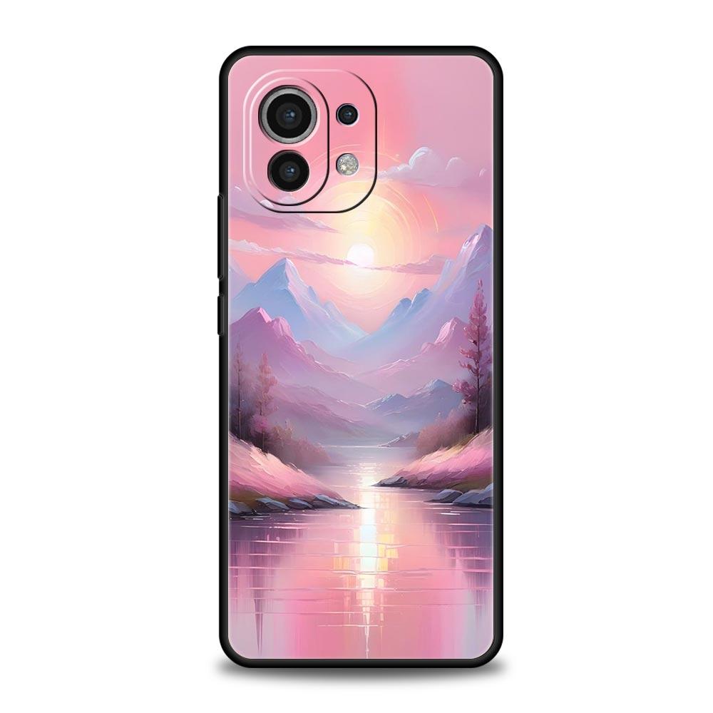 Rosa Sonnenuntergang Berg Handyhülle Cover für Xiaomi Mi 17 Pro Max 15 14 13 12 11 Ultra 15T 14T 13T 12T 11T Pro Lite Weiche TPU Hülle