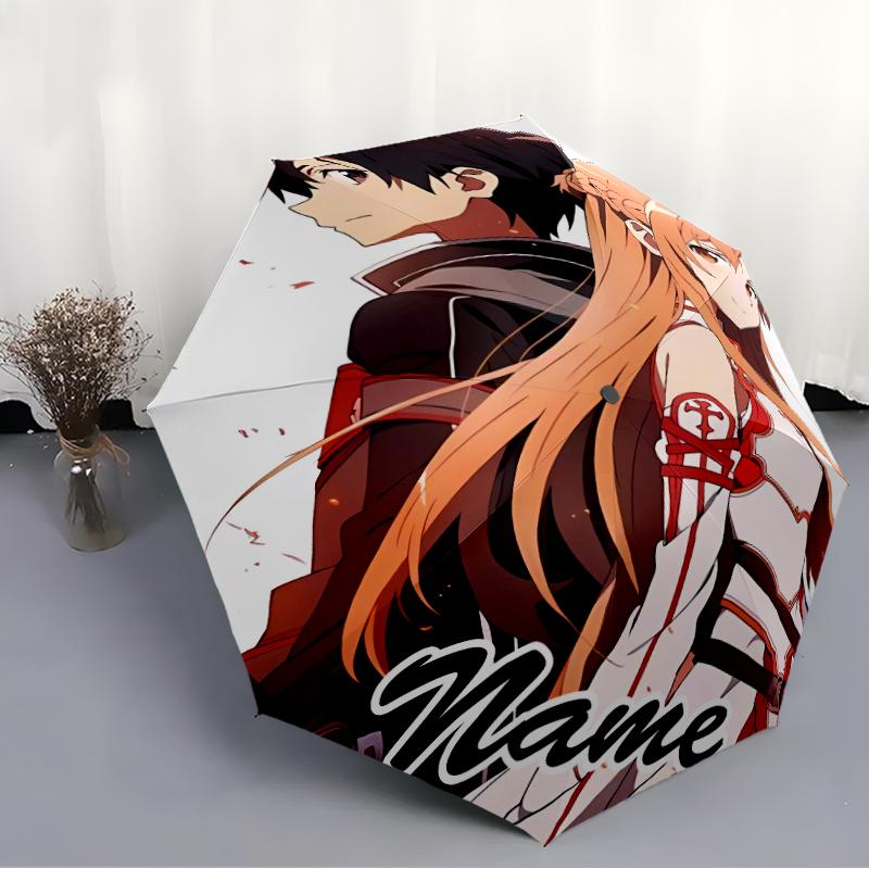 Personalized Name S-Sword Art Online Print Umbrella - Automatic Open/Close, Eight-Rib Durable Frame, Automatic Folding Umbrella