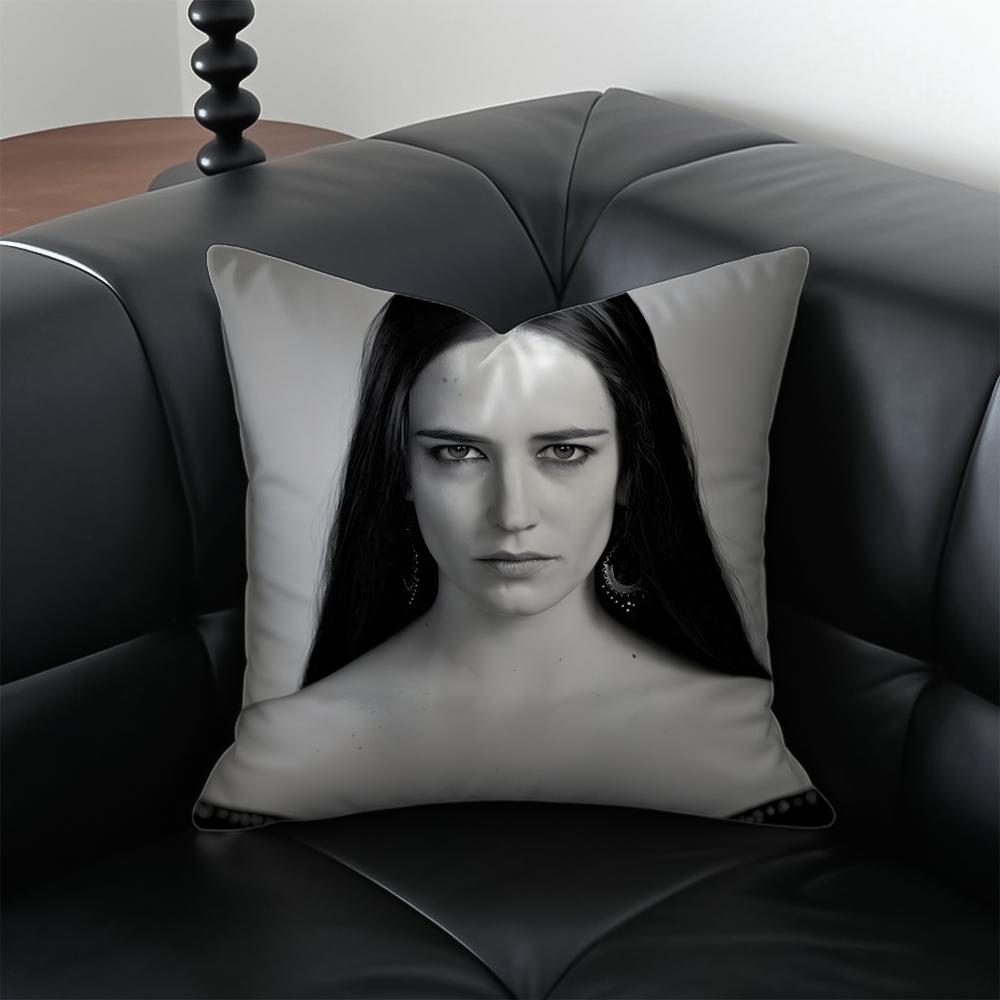 

EEva Green Cushion Cover Pillow Case Antidustmite Invisible zipper silky plush cushion 30X30cm