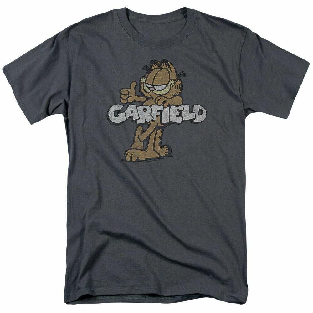 26 Garfield Retro Garf T Shirt Mens Licensed Cat Jim Davis Comics Tee Charcoal Unisex T-Shirt XXXL