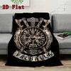 Vintage Viking Emblem Print 2D Flat Pattern Flannel Blanket High Quality All Seasons Warmth and Comfort Perfect for Christmas Gifts.PMT0914054