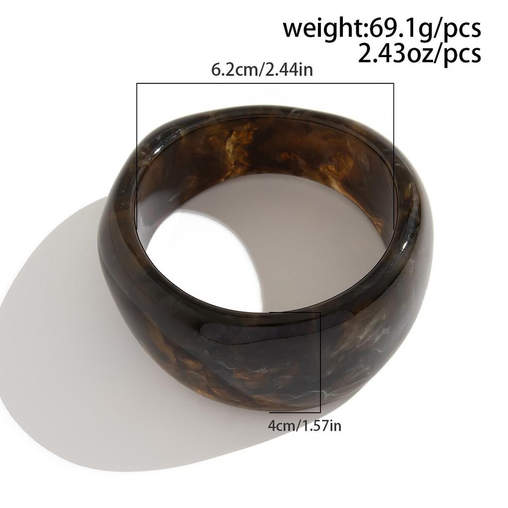 Able Exaggerated Unconventional Irregular Bangle Bracelet - Geometric Resin Design for Versatile Style