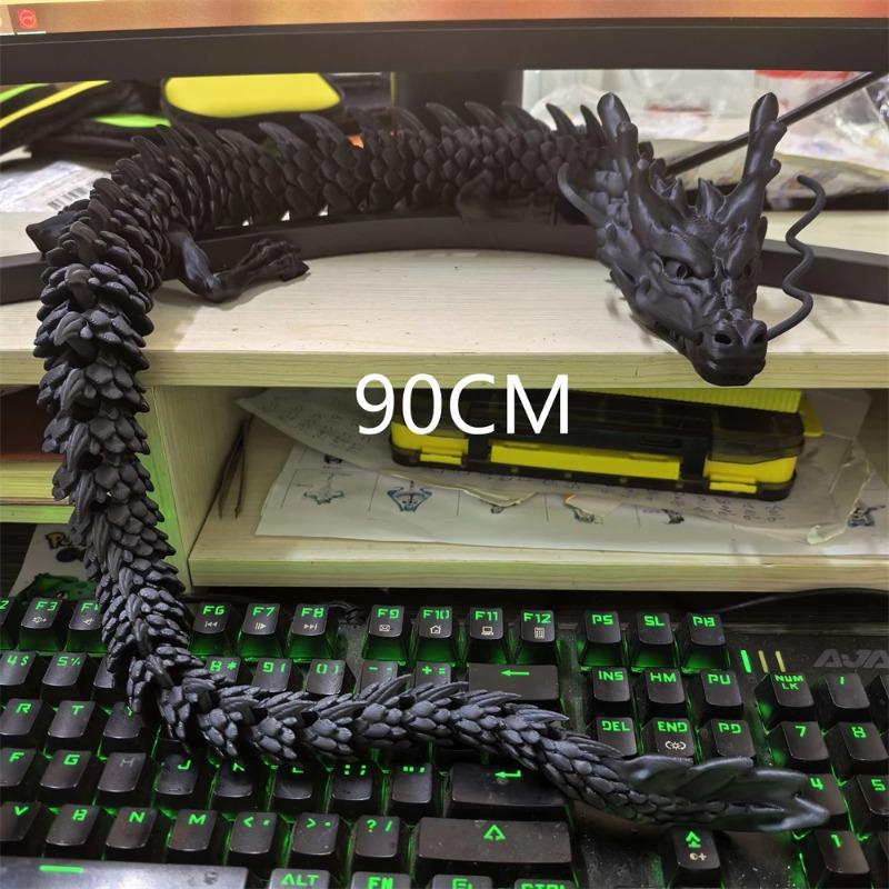 30CM 90cm 3D Printed Conjoined Dragon Ornaments Joints Can Move Creative Dragon Plants Rockery Fish Tank Landscaping Decoration