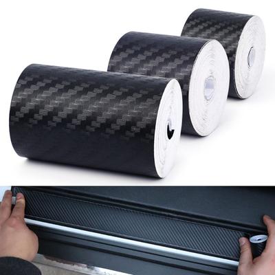 Car 3D Carbon Fiber Roll Film DIY Decorative Sticker Car Door Sills Universal Anti-stepping Stickers 3D Pattern Bumper Stickers