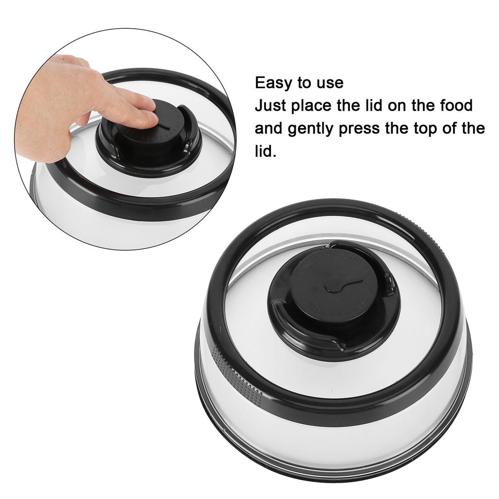 Vacuum Food    Cov  with FreshnessKeeping Film Food    Lid for Home Kitchen(Black )