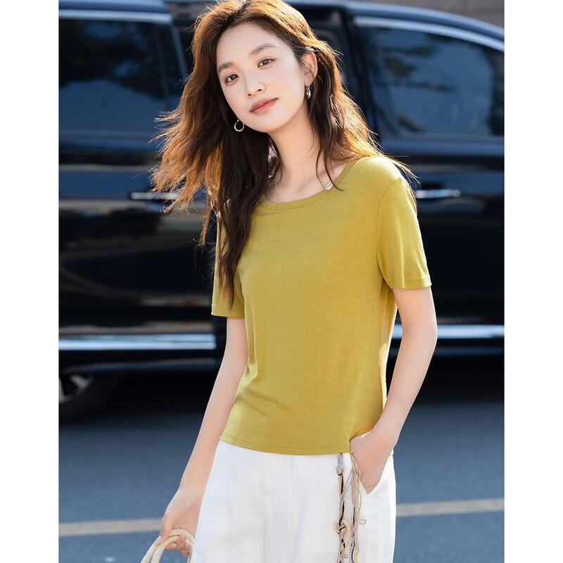 Demana Women's Lyocell-Wool Blend Slim T-shirt