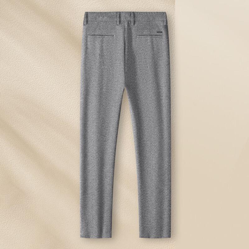 MONTAGUT Men's Thickened Wool Blend Business Casual Pants