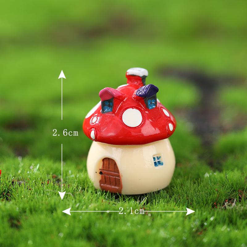 Mediterranean Style Micro Landscape Resin Mushroom House Castle DIY Crafts