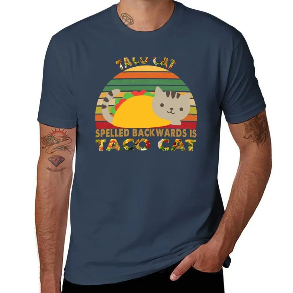 TACO CAT SPELLED BACKWARDS IS TACO CAT CINCO DE MAYO MEXICAN GIFTS T-Shirt New Edition Mens Graphic T-shirts Hip Hop