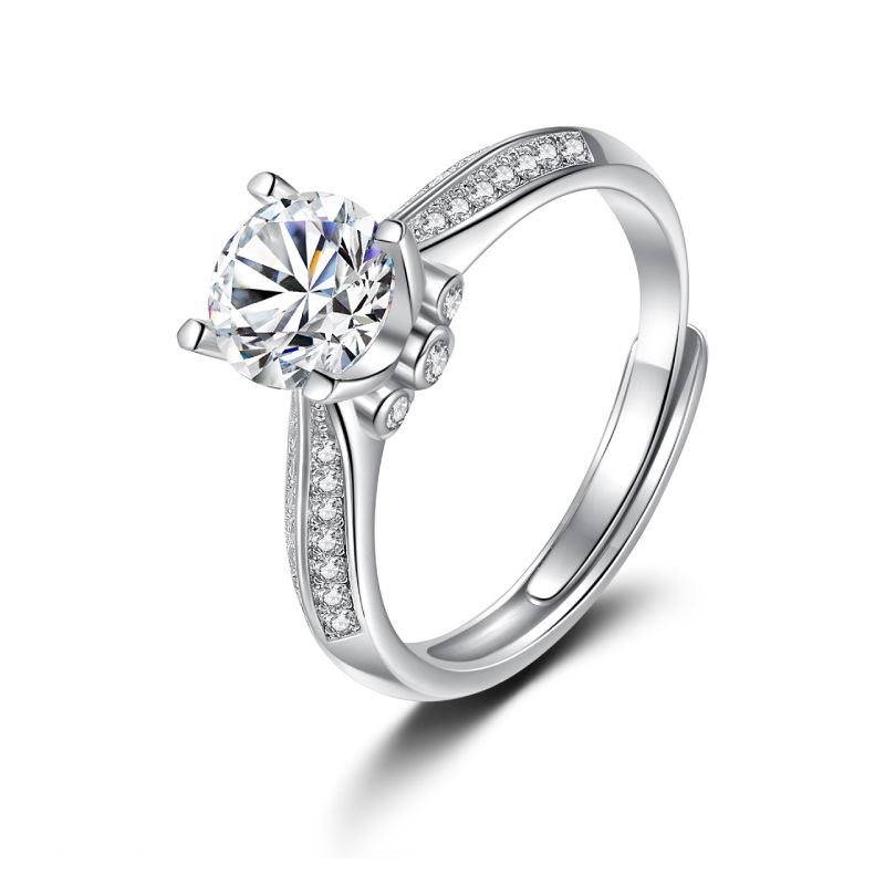 

Кольцо с муассанитом, женское кольцо со звездой из стерлингового серебра 925 пробы, обручальное кольцо в каратах, подруга, предложение на день святого Валентина, кольцо с бриллиантом, подарок Adjustable opening