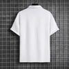 Summer New Men Jacquard Textured Lapel Short Sleeve Breathable Versatile Top