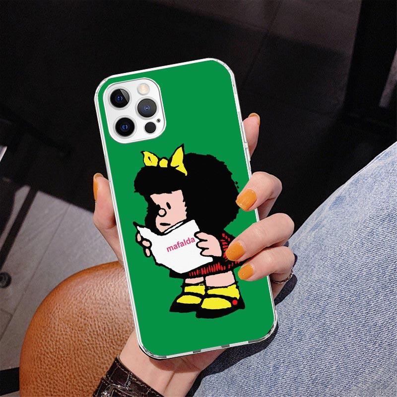 Cartoon Cute Mafalda Phone Case For iPhone 13 12 Mini 11 Pro Max XS XR X SE 7 8 Plus 5S 5 6S 6 Gift Print Cover Fundas