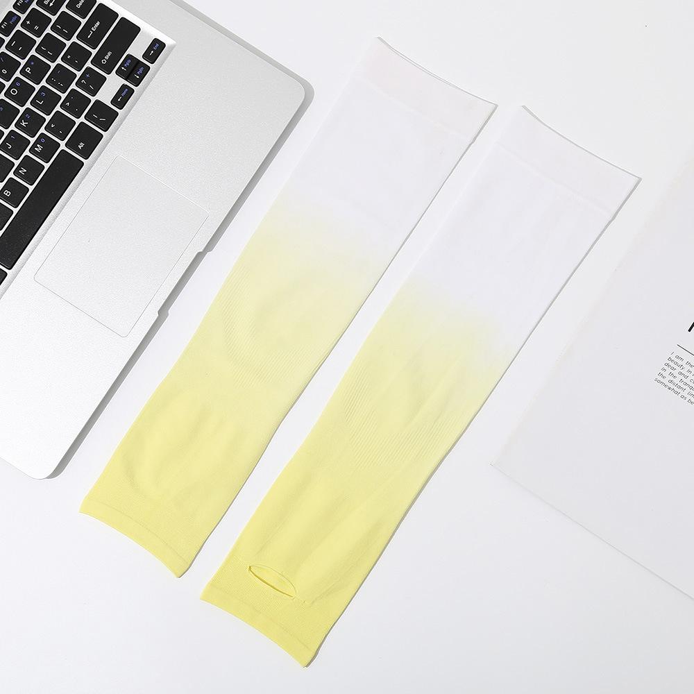 

Gradient Ice Silk Arm Sleeves Breathable Men Women Cycling Summer Travel Arm Cover Stretchable Cooling Skin-friendly Sleeves