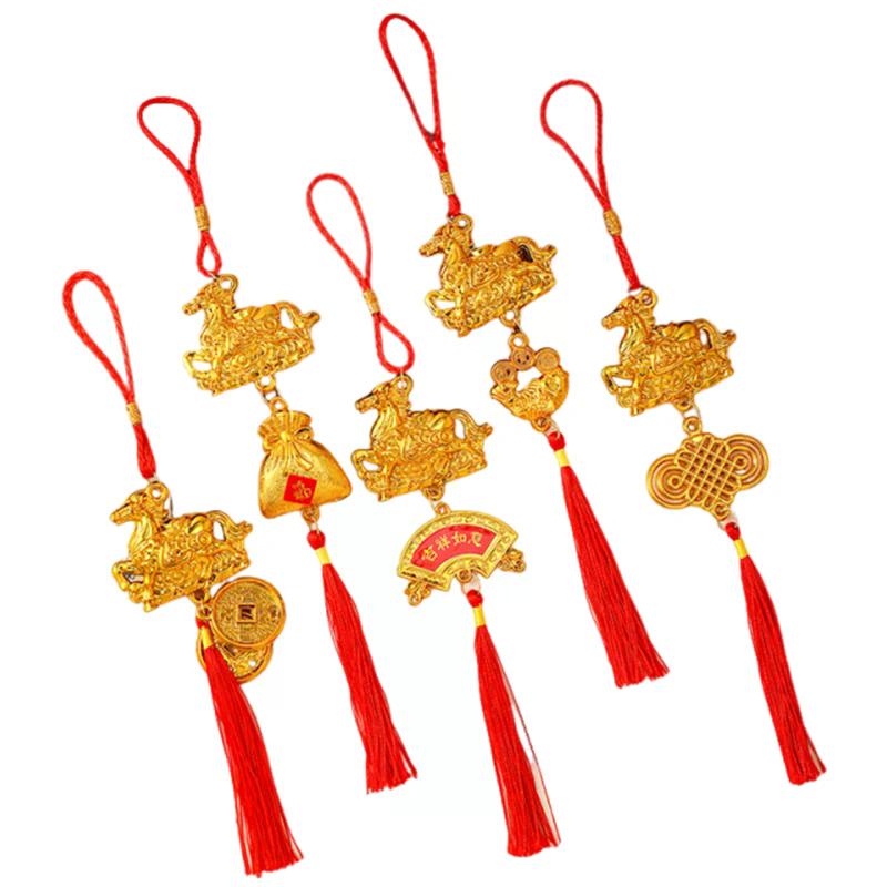 1/8Pcs 2026 Year Of the Horse Wall Hanging Ornament Chinese New Year Lucky Decor Accessories Housewarming Small Pendant Gifts