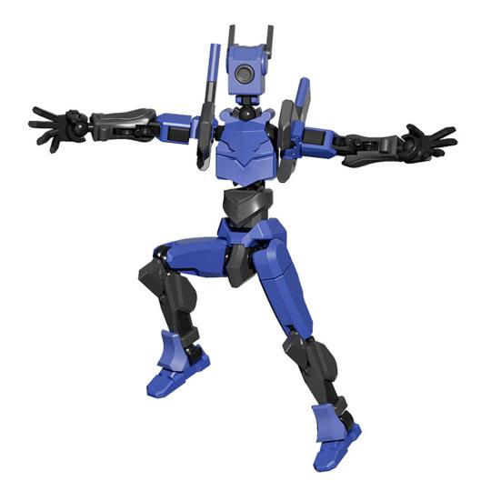 

Robot Action Figure with Accessories Movable Joints Robot Model Toy Articulated Dummy Figurine Home Office Decoration Ornament A синій