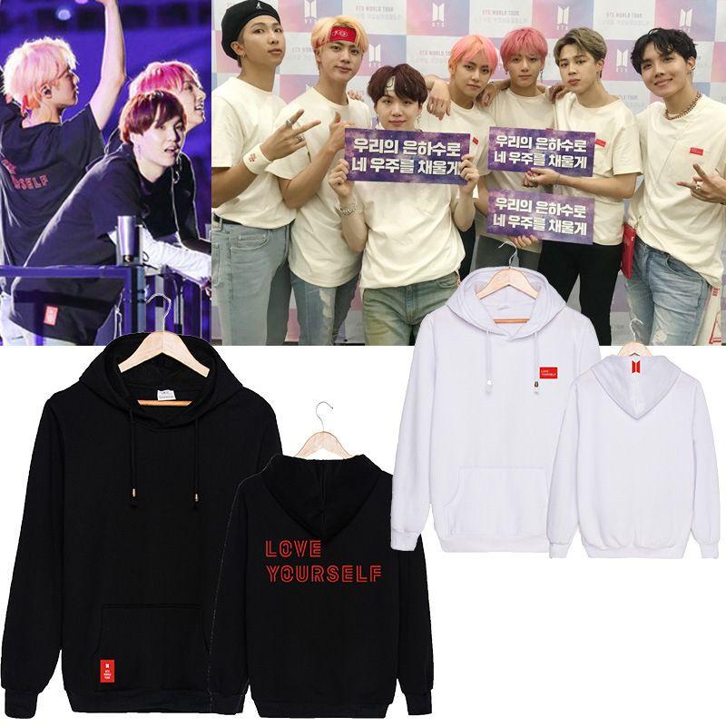 Felpa con cappuccio Kpop Bts World Tour Love Yourself Cappellino Felpa con i membri iconici Jimin Suga Jin V Per i fan