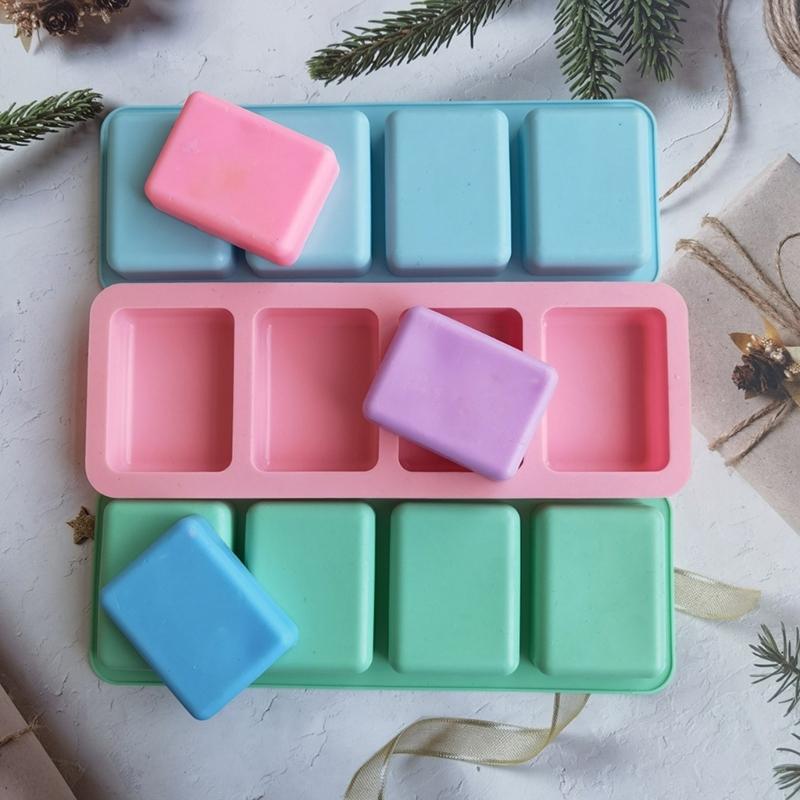 Square Soap Resin Molds Handmade Round Soap Silicone Moulds for DIY Making Lotion Bars Bath-Bombs Steamer Lotion Bars