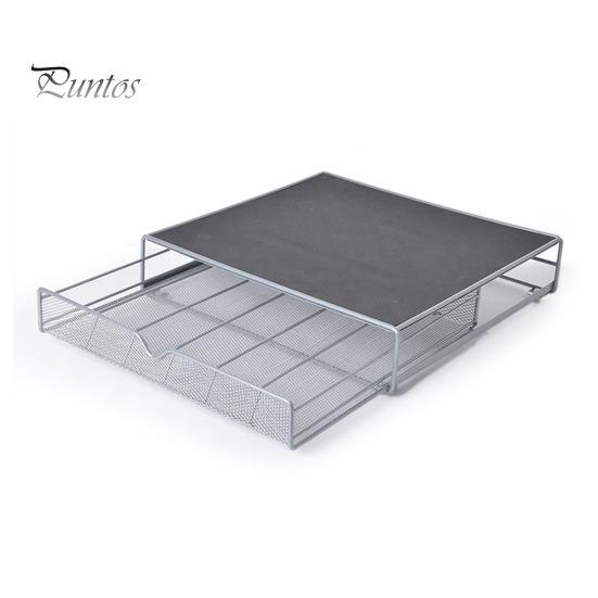 

Органайзер для висувних ящиків для кавових стручків Тримач для кавових стручків 36 Міцна металева підставка для зберігання K-Cups Кухонна стійка Кавові аксесуари сірий