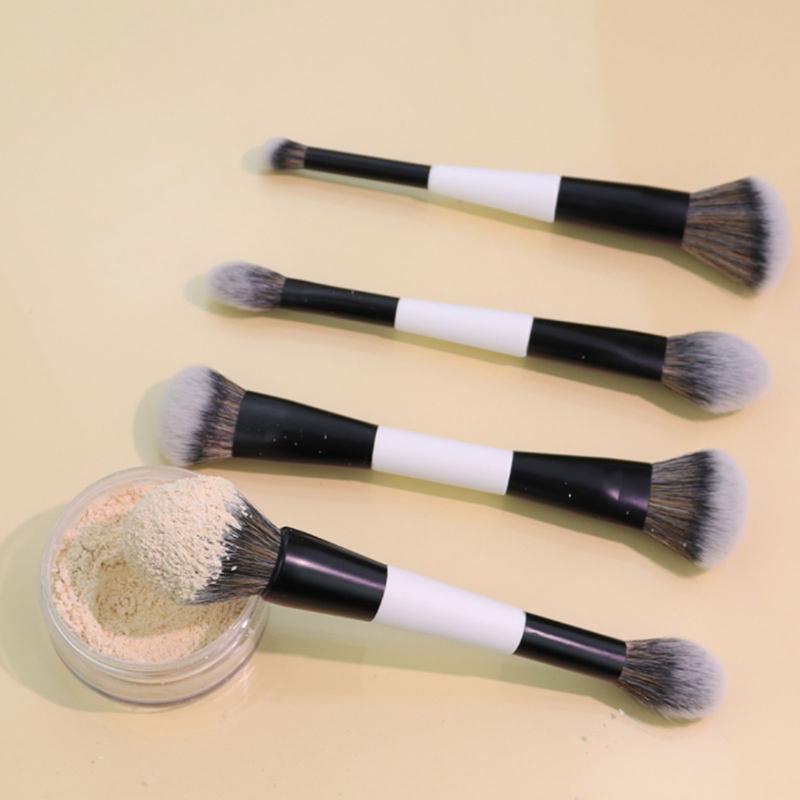 1/4Pcs Multi-Functional Foundation Makeup Brush Double-Ended Contour Brush For Beauty Blending Liquid Powder Concealer Cream