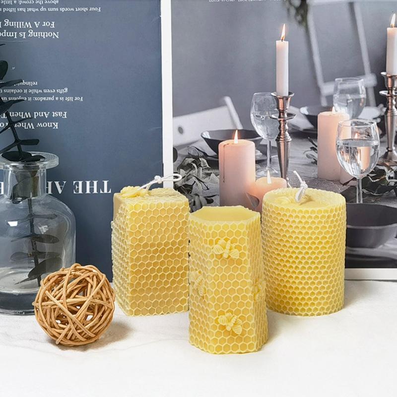 Hexagon Beehive Silicone Molds Honeycomb Candle Molds for Making Beeswax Candles Soaps Lotion Bars Bath Bombs Plaster