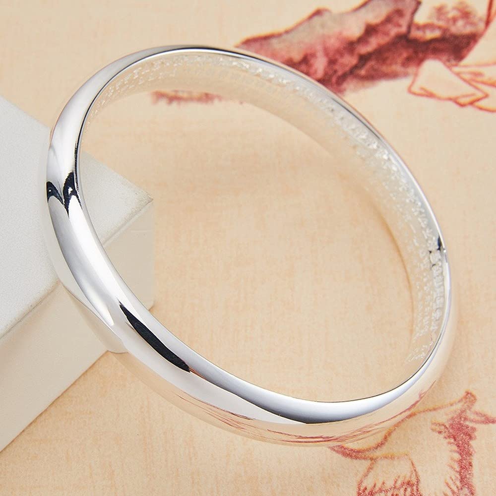 Silver Mantra Heart Sutra Amulet Engraved Protection from Good Fashion Accessory Women's Bangle, Bangle, Six-Character Mantra, Evil, Luck, (Hikarimen