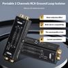 Portable 2 Channels RCA Ground Loop Isolator Professional Hum Eliminator Audio Signal Isolator Noise Filter for Home