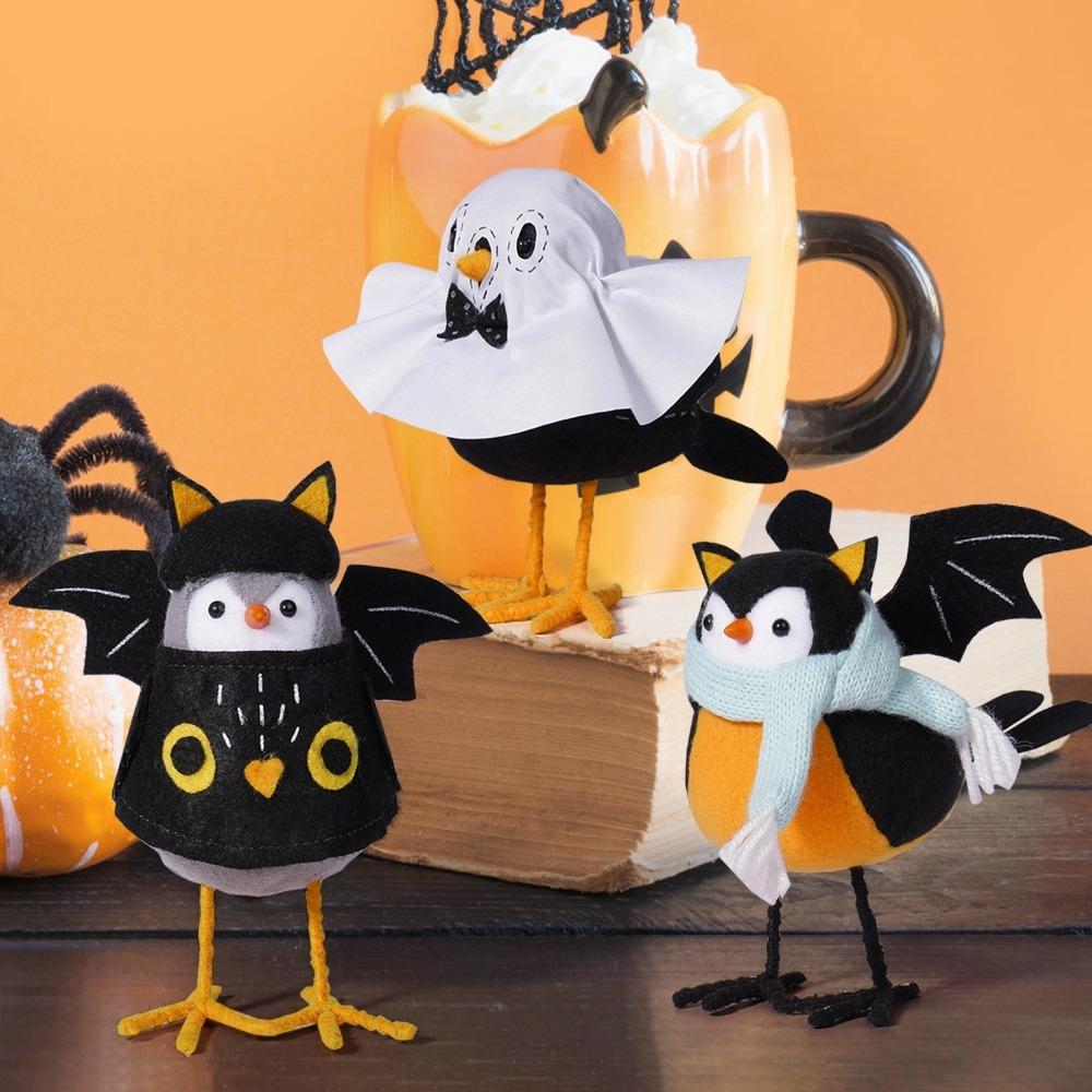 

Desktop Decorations Halloween Birds Figurine Window Display Felt Birds Featherly Friends Halloween