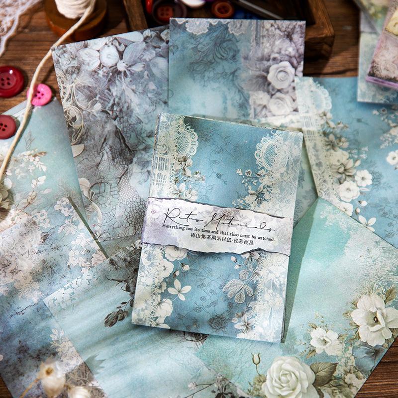 40pcs/1 lot Material Paper Tsunayama Collection Series Retro Floral DIY Material Decoration