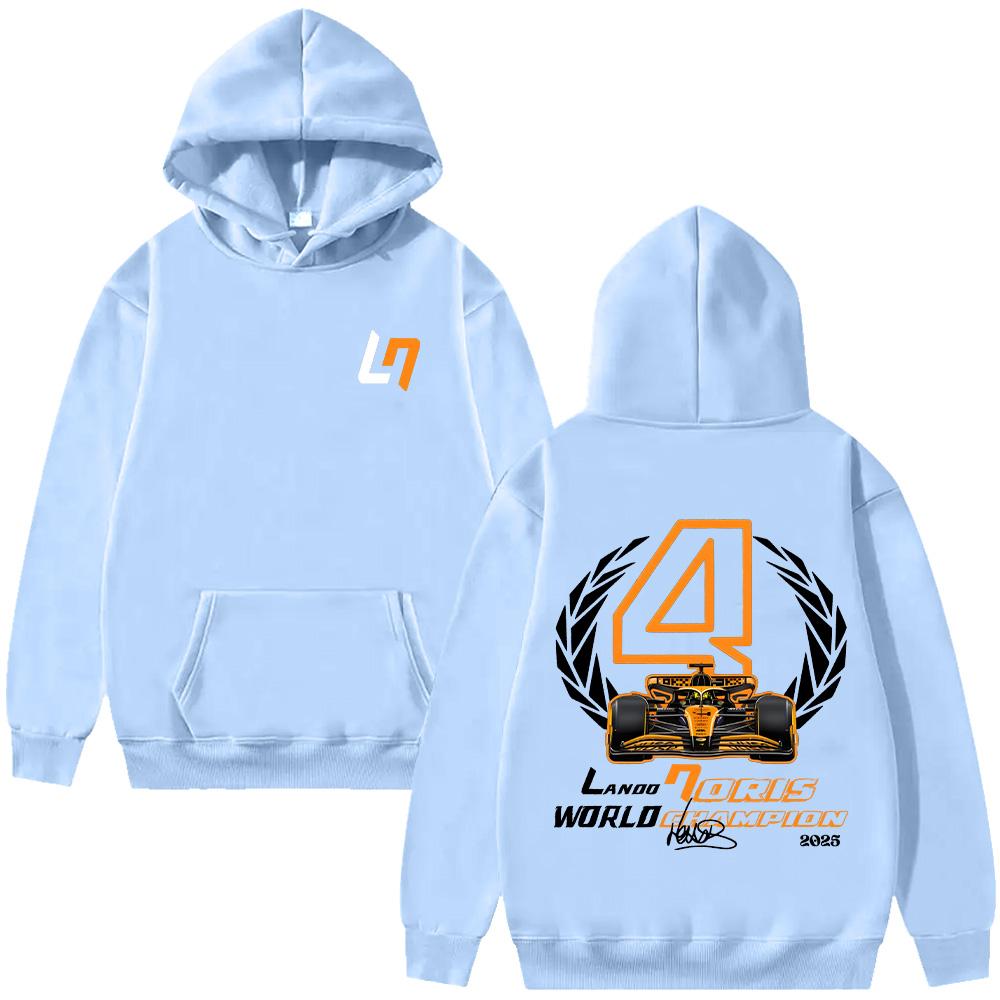 Mikina s kapucňou Lando Norris World Champion Racing LN4 s grafickou potlačou, oblečenie, mikiny s dlhým rukávom, módne pulóvre