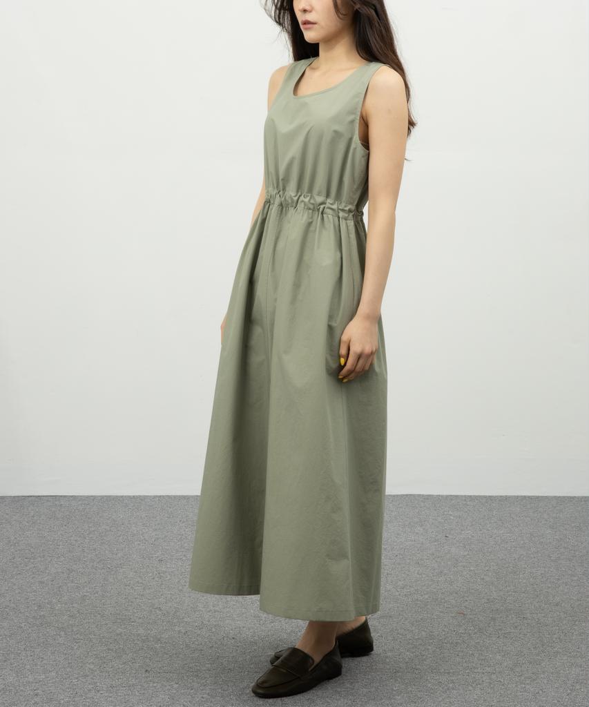 Row To Row Wrd058 Light Cotton Belted Sleeveless Dress (Grass)