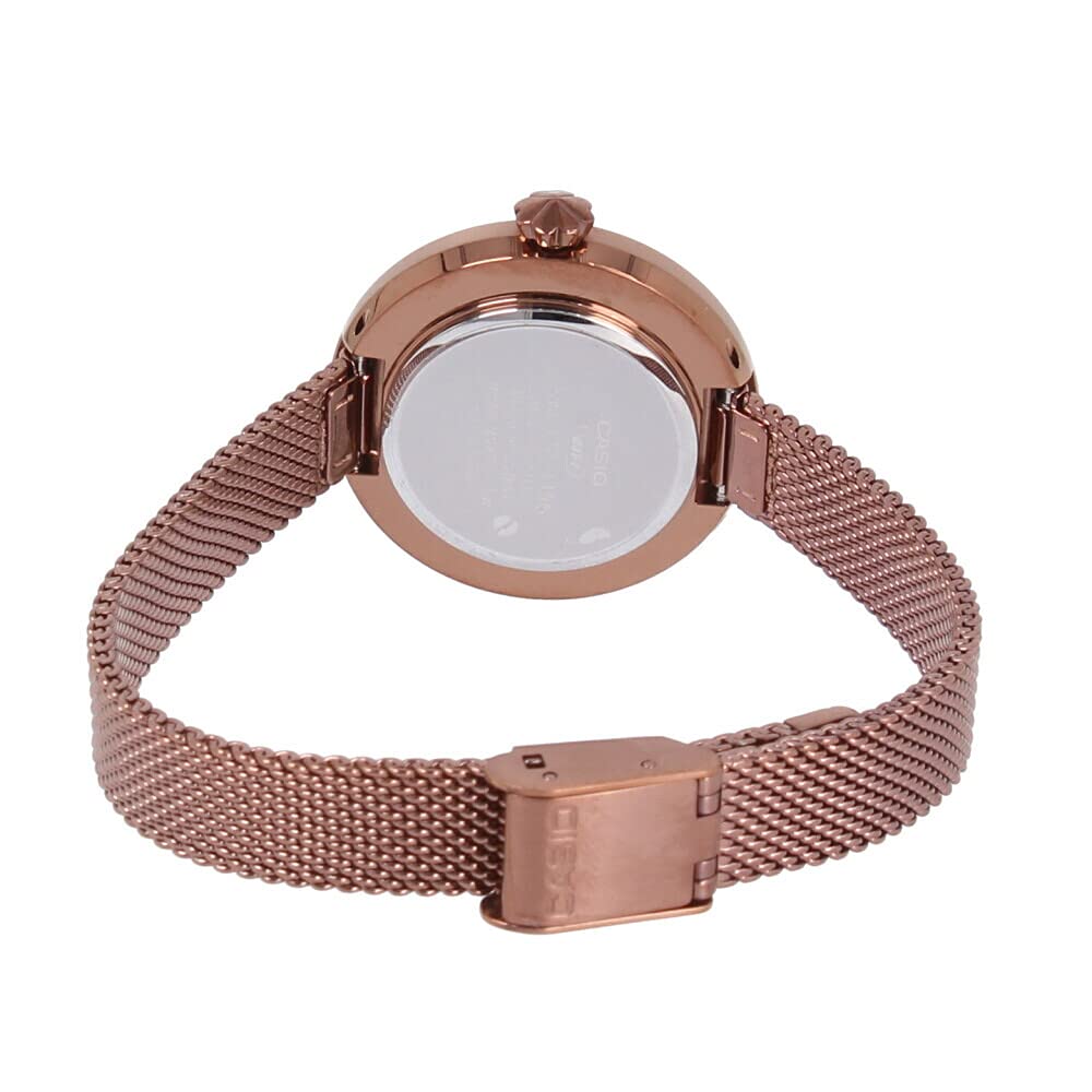 Casio Casio Standard Dress Quartz Metal Rose Gift for Day Watch, Women's Watch, Mesh, Gold/Black, LTP-E154MR-1A, Father's [Item]