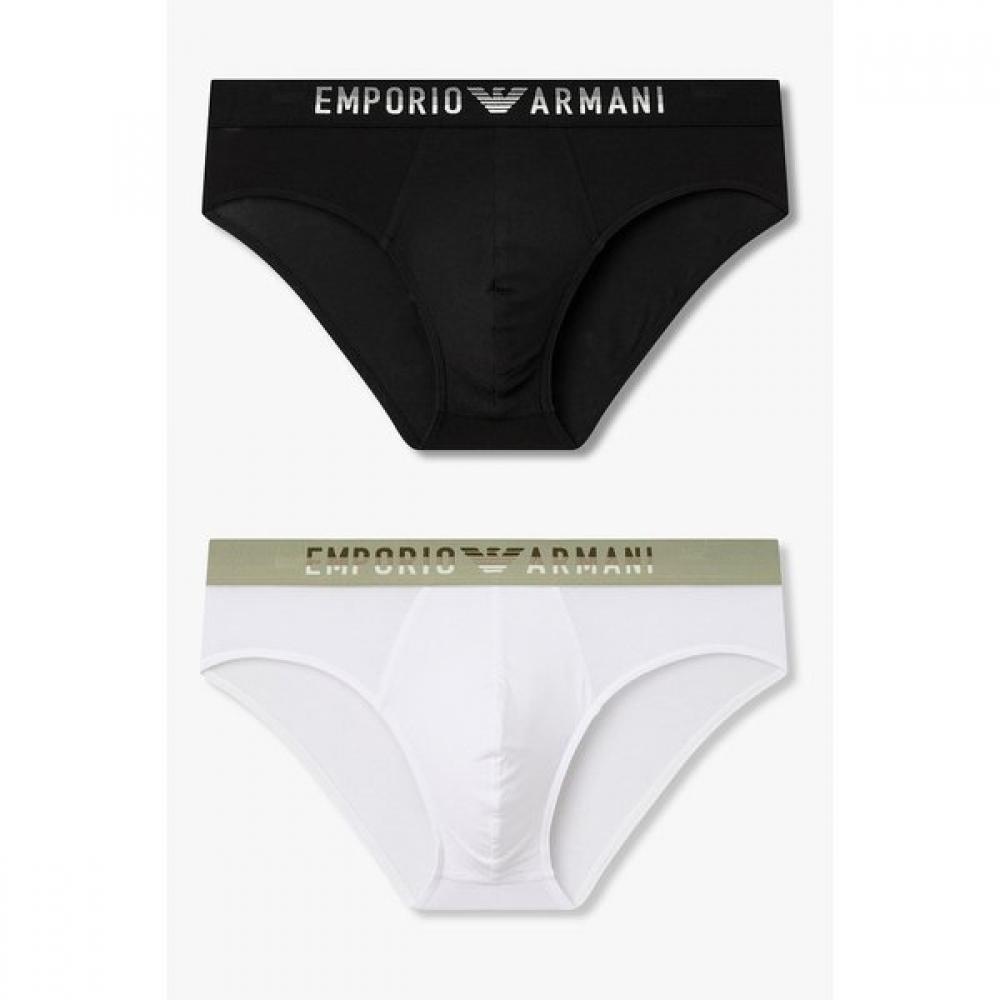 Emporio Armani Men S Jacquard Logo Brief Set 2p 0816111009 0816111012 S(95)