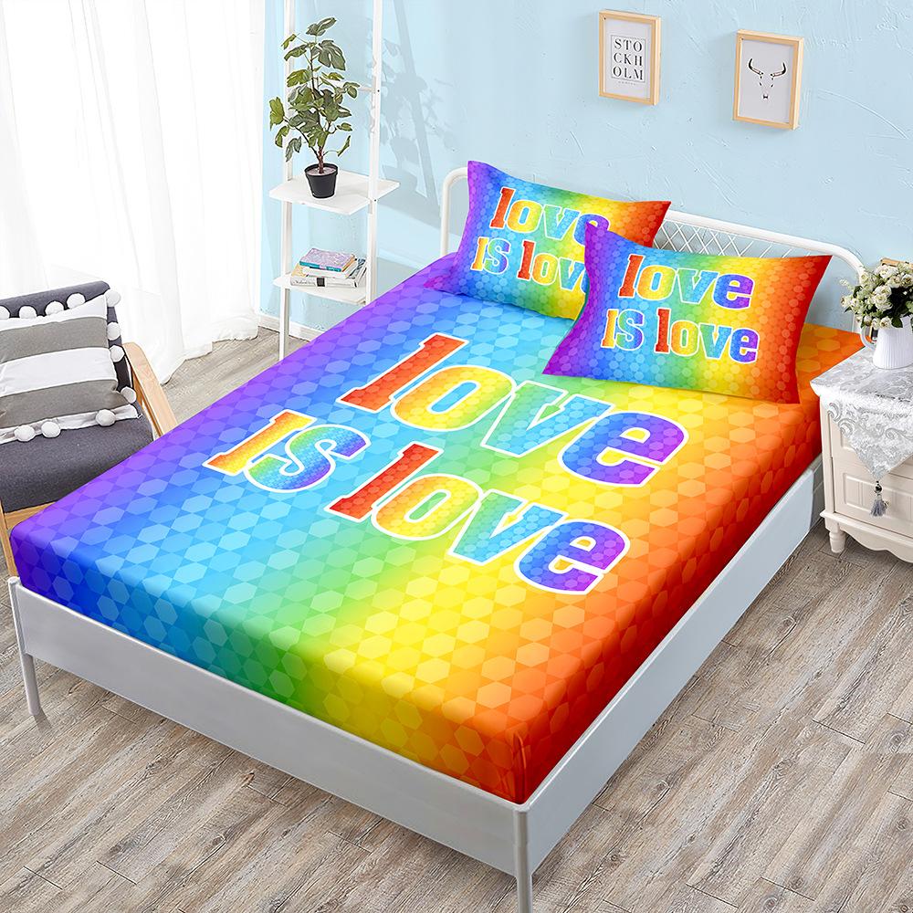 Three-Piece Mattress, Mattress Cover, Rainbow Dwarf Love Letter Mattress Cover.