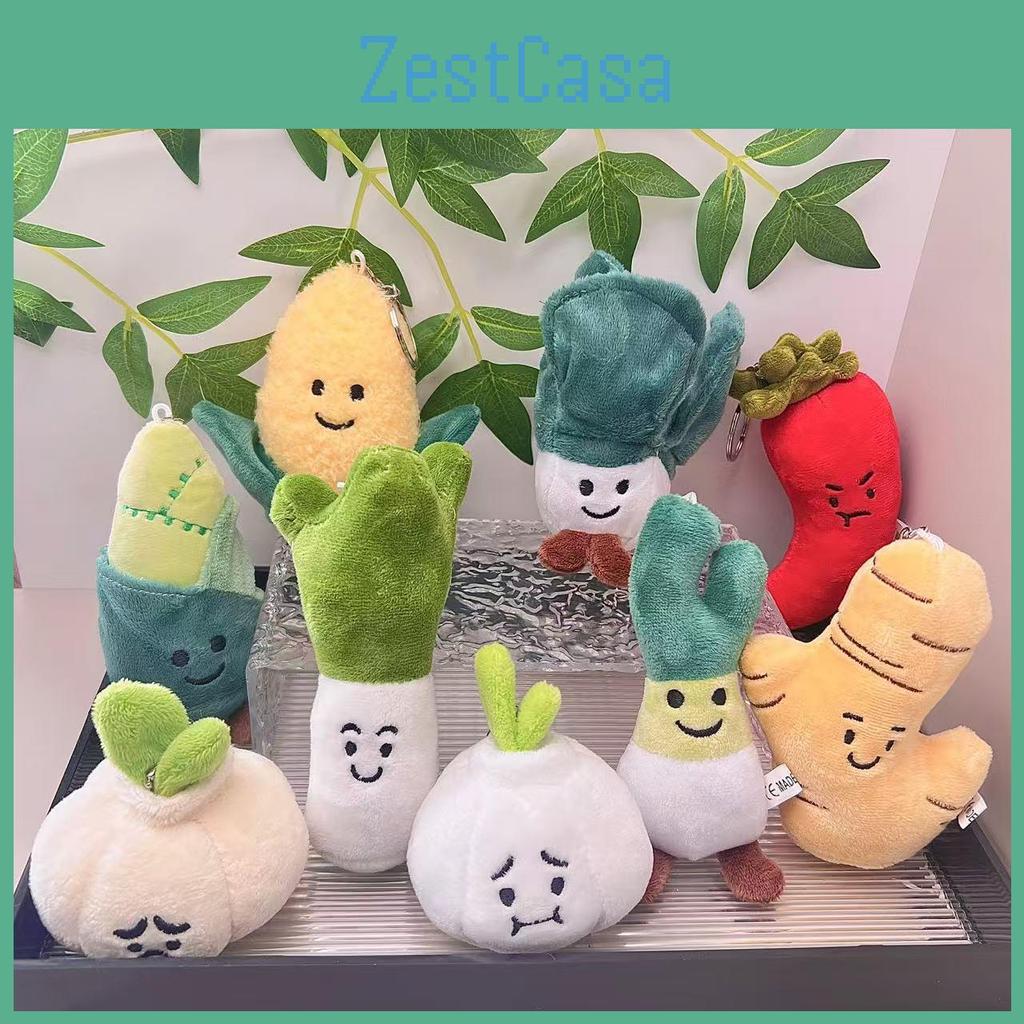 Charming Plush Vegetable Hang-on Keychains Featuring Lovable Garlic Onion Pepper And More