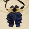 Fashion Faux Stone Men's Suit Lapel Flowers Alloy Polyester Bow Tie Necktie Neck Decoration Groom Formal Suit