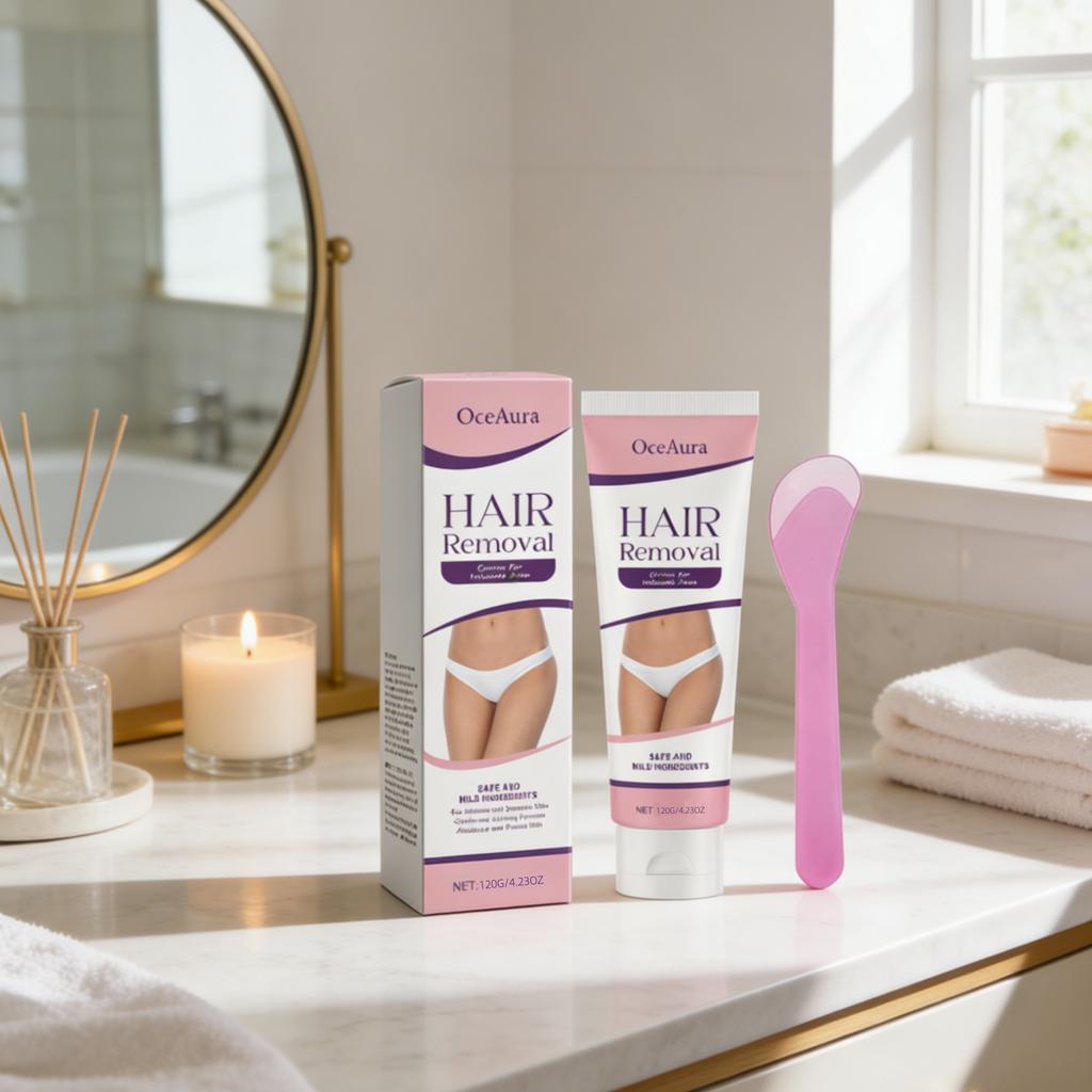 OceAura Hair Removal Cream for Intimate Area Sensitive Skin Moisturizing Painless Delay Hair Growth Smoothing Body Care Cream