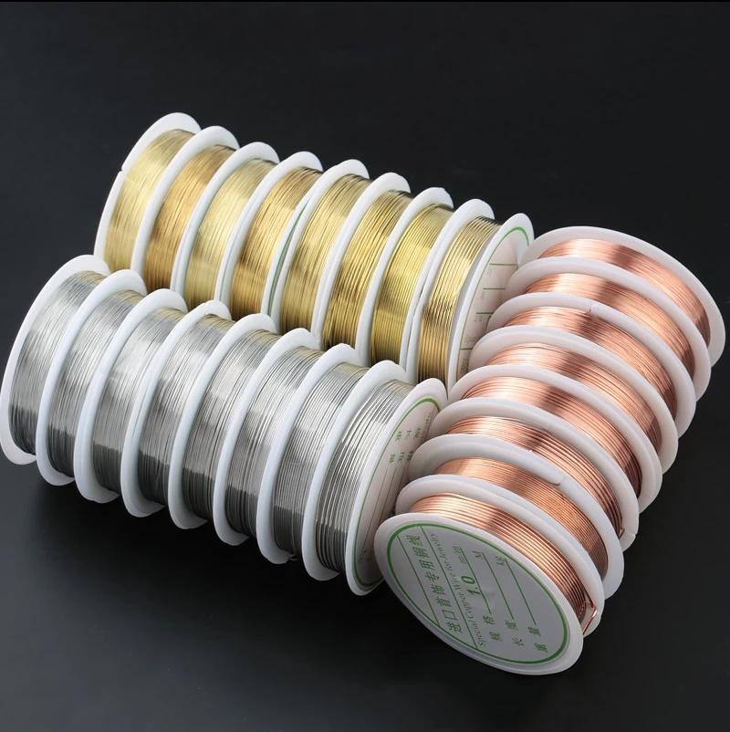 0.2-1mm zilver/goud/roségoud koperdraad voor Armband Ketting DIY Kleurvast Kralendraad Sieradenkoord String voor Knutselen