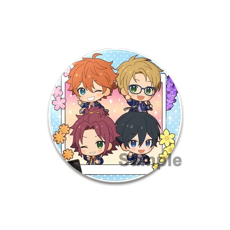 32/44/58mm Ensemble Stars Idol Round Brooch Cartoon Cosplay Badge Icons Lapel Pins for Backpack Gifts Sena Tsukinaga Sakuma Narukami
